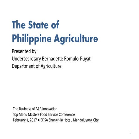 The Business of F&B Innovation - Usec. Berna Romulo-Puyat