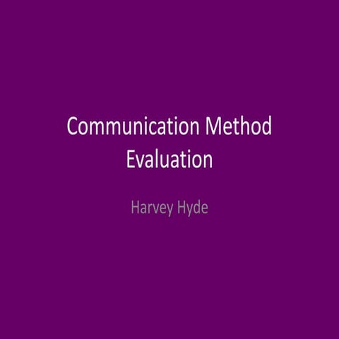 1. Communication Methods Pro Forma
