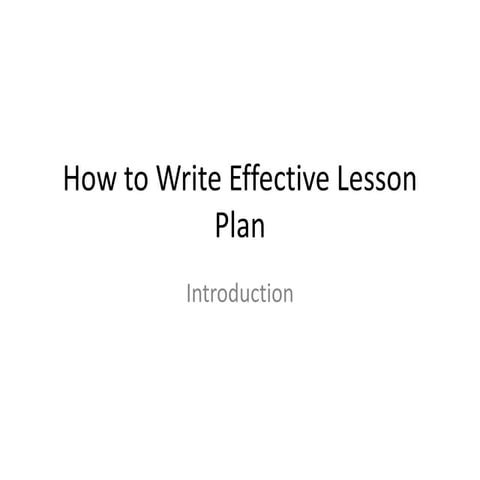 1. lesson plan | PPTX