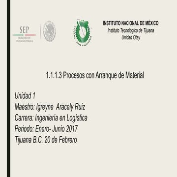 Procesos con arranque de material