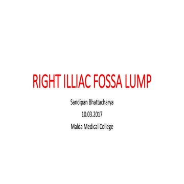 RIGHT ILIAC FOSSA LUMP, WITH SPECIAL REFERENCE TO RIGHT COLONIC CANCER