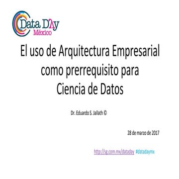 Arquitectura empresarial como prerrequisito para ciencia de datos 