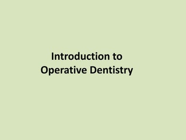 1.introduction to operative dentistry