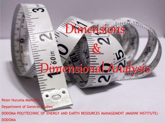 Dimensions and Dimensional Analysis