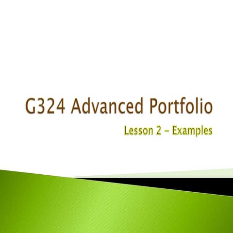 1.2 g324 advanced portfolio
