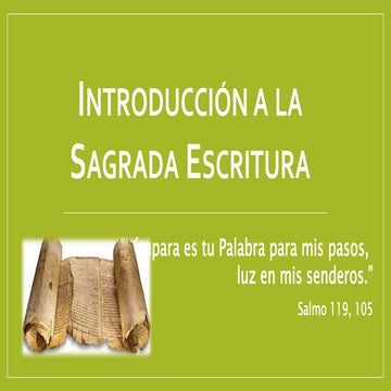 1. Introducción a la Sagrada Escritura