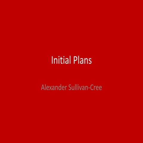 Initial Plans