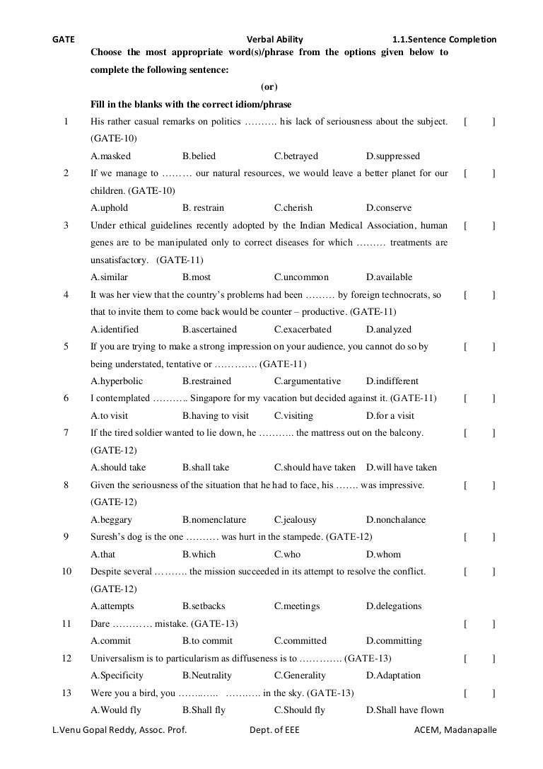 1.1.sentence completion