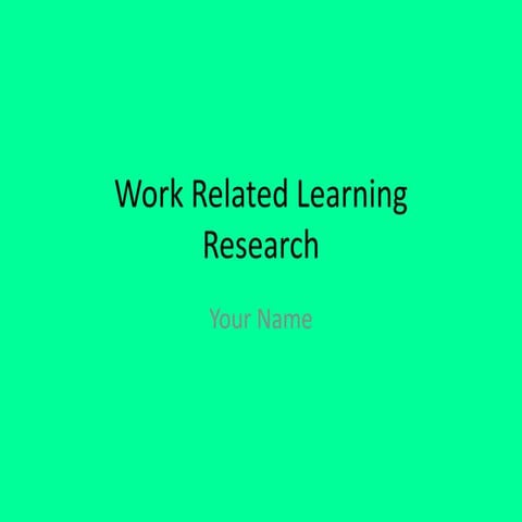 work related learning research