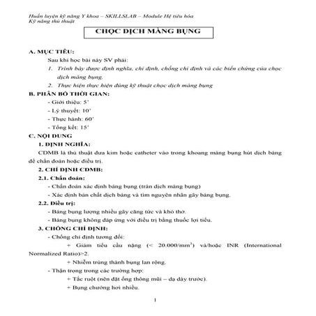 CHỌC DỊCH MÀNG BỤNG