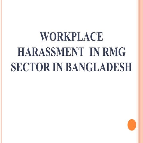 workplace harassment in rmg sector in Bangladesh