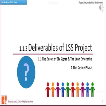 3. Deliverable of a Lean Six Sigma Project
