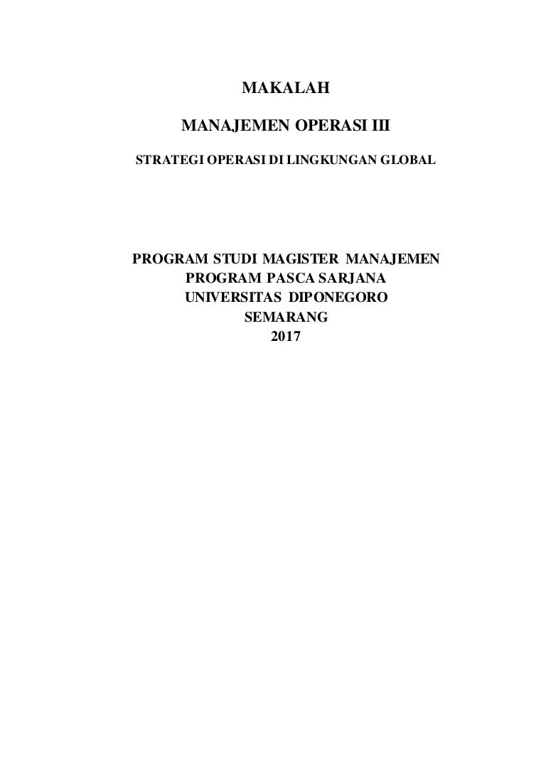 Strategi Operasi Makalah