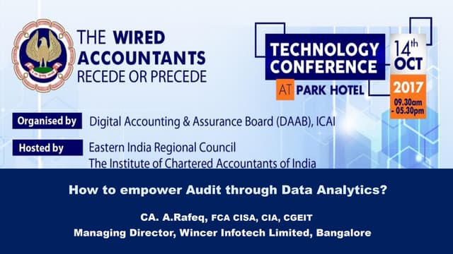 1.0 how to empower audit through data analytics for icai kolkata