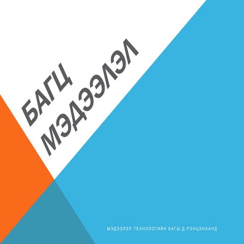 багц мэдээлэл 