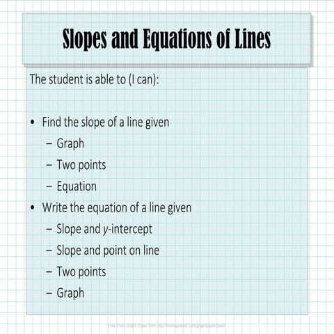 1.4.3 Slopes and Equations of Lines