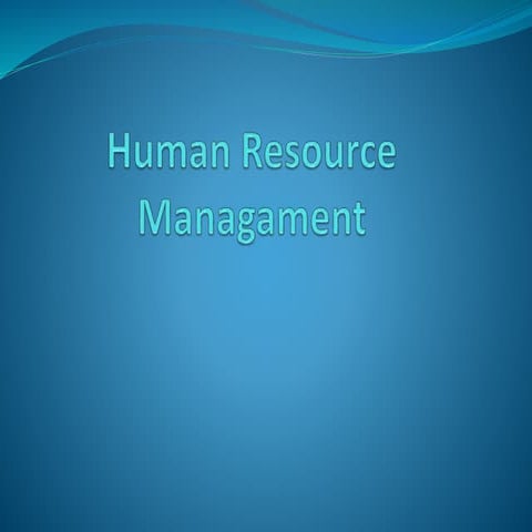  Human resource management - Introduction and Evaluation
