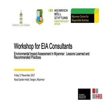 1. Workshop for EIA Consultants - Vicky Bowman