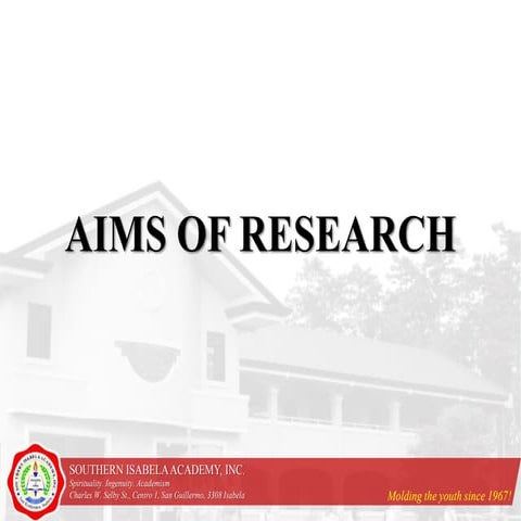 1.2 aims and functions of research