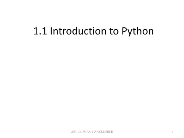 1. introduction to python | PPTX