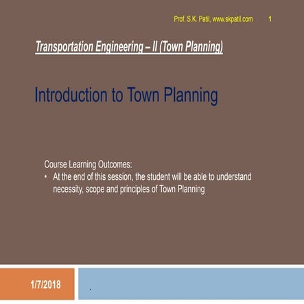 1.1 Town Planning Introduction