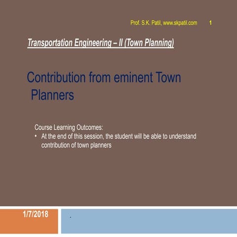 1.5  town planning contribution modern era