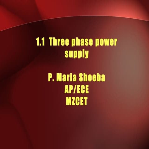 1.1 three phase power supply