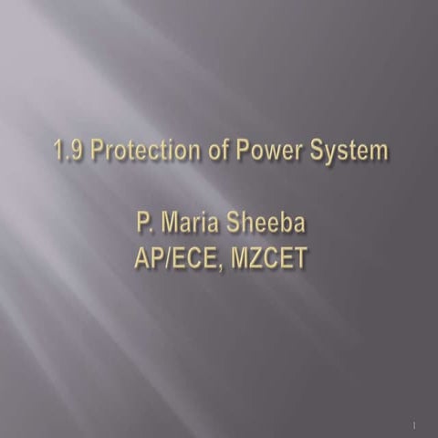1.9 protection of power system