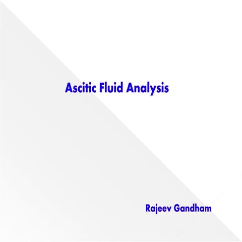 ASCITIC FLUID ANALYSIS