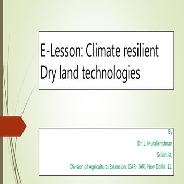 climate resilient dry land technologies
