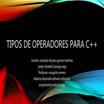 Tipos de operadores para c++ | PPTX