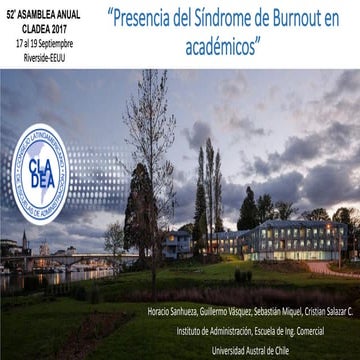 Presencia del Síndrome de Burnout en Académicos