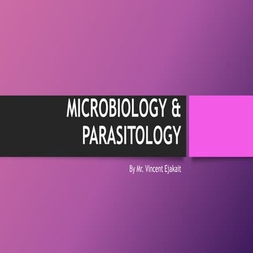 1. Introduction to Microbiology & Parasitology lecture