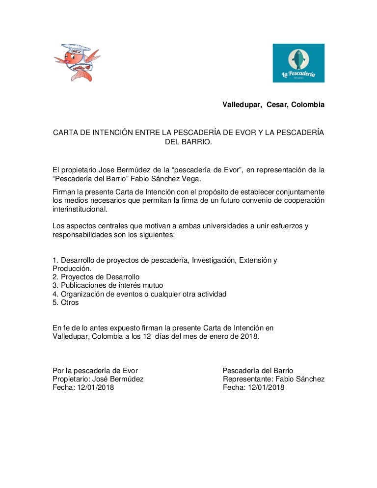 Carta De Intencion Carta De Intencion
