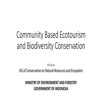 Community based ecotourism and biodiversity conservation | PDF