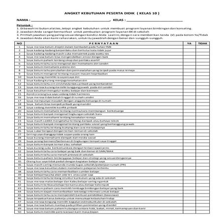 1. angket kebutuhan peserta didik smk kelas 10