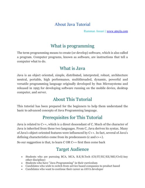 Java Tutorial best website