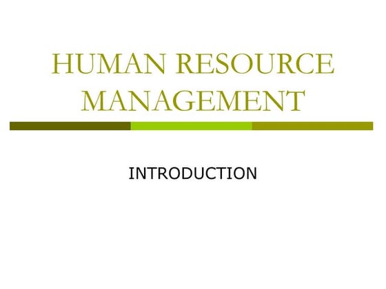Human resource management ppt | PPTX