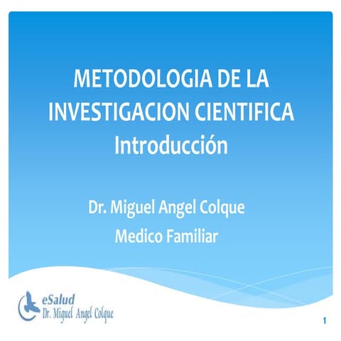 1.- Introducción a la Metodología de la Investigación | PPTX