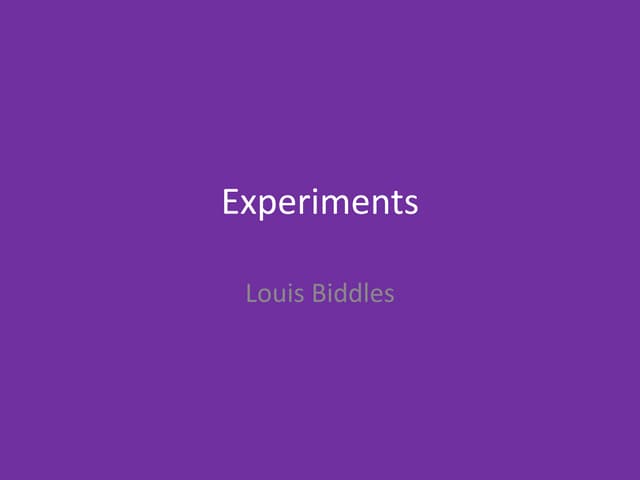1. production experiments  finished
