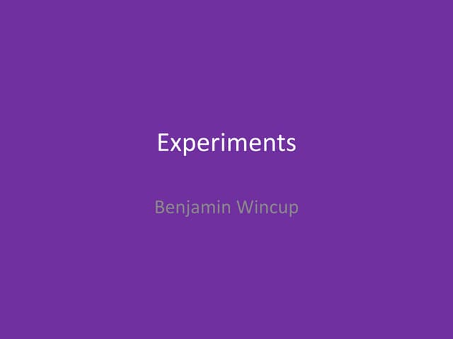 1. production experiments