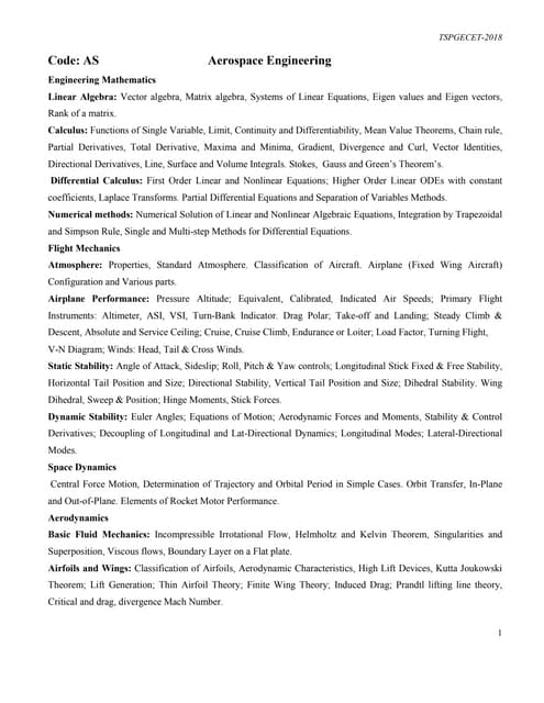 Ts Pgecet Aerospace 2018 Syllabus Pdf Ts Pgecet Aerospace 2018 Syllabus Pdf