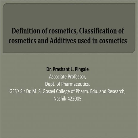 Introduction to cosmetics