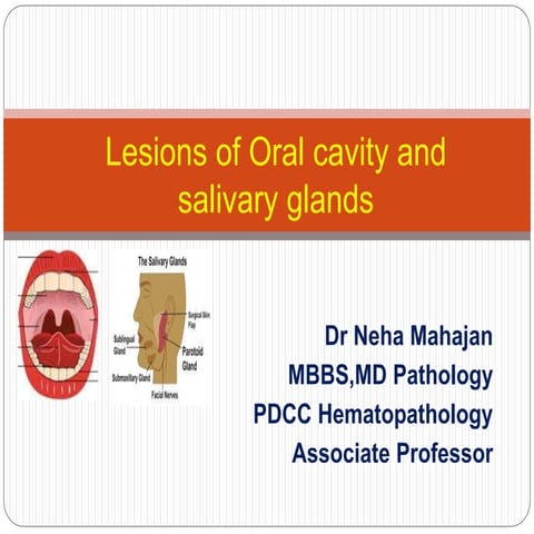 Lesions of oral cavity and salivary gland.