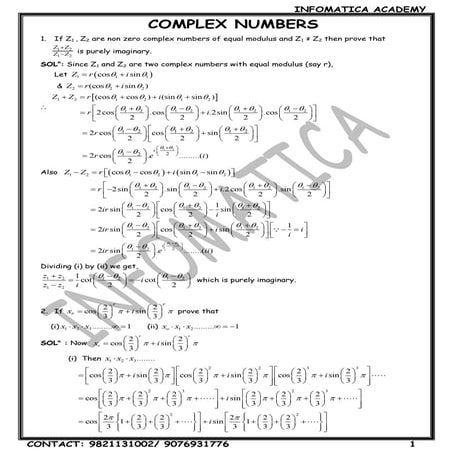 1. complex numbers