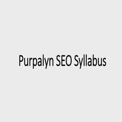 Purpalyn SEO course syllabus