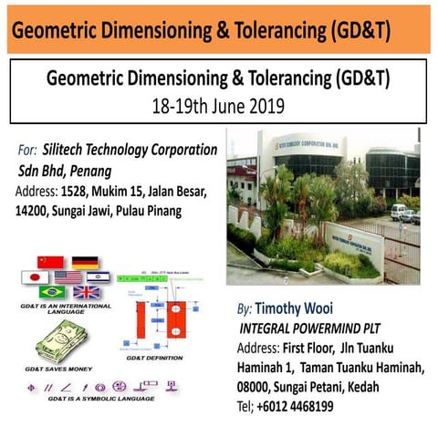 Geometrical Dimensioning & Tolerancing Course for Silitech.Penang