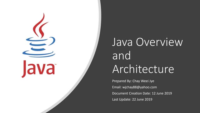 Java overview and architecture