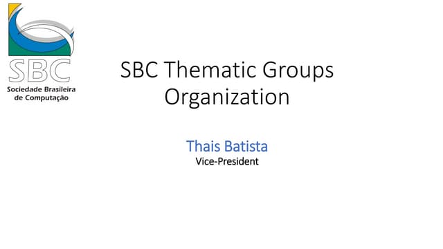 SBC Thematic Groups Organisation