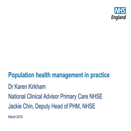 Break-out session slides Session 1: 1.1 Population health management in pract...